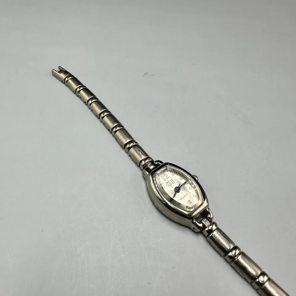 3/$30 Gloria Vanderbilt Watch Women Silver Tone Link Bracelet New Battery 7